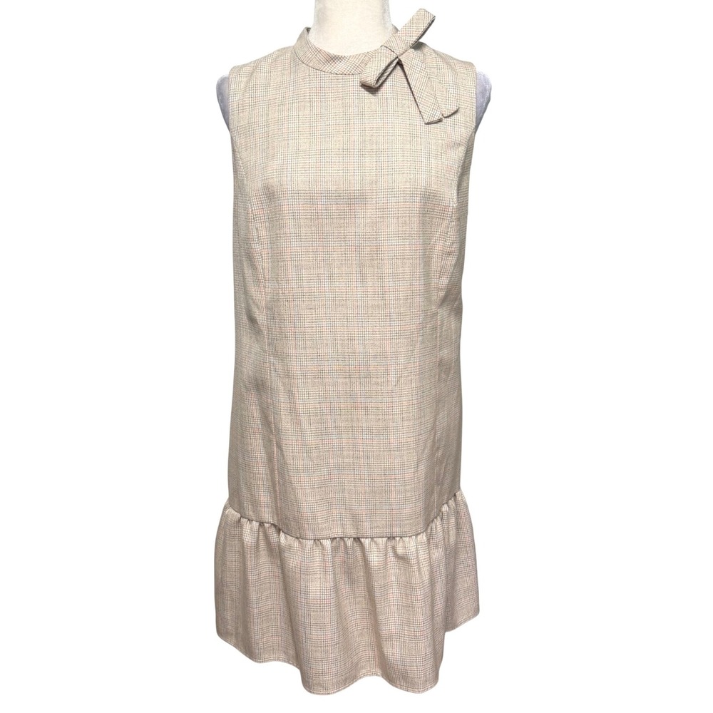 Gal Meets Glam Dress‎ Womens 10 Plaid Drop Waist Ruffle Quiet Luxury Old Money